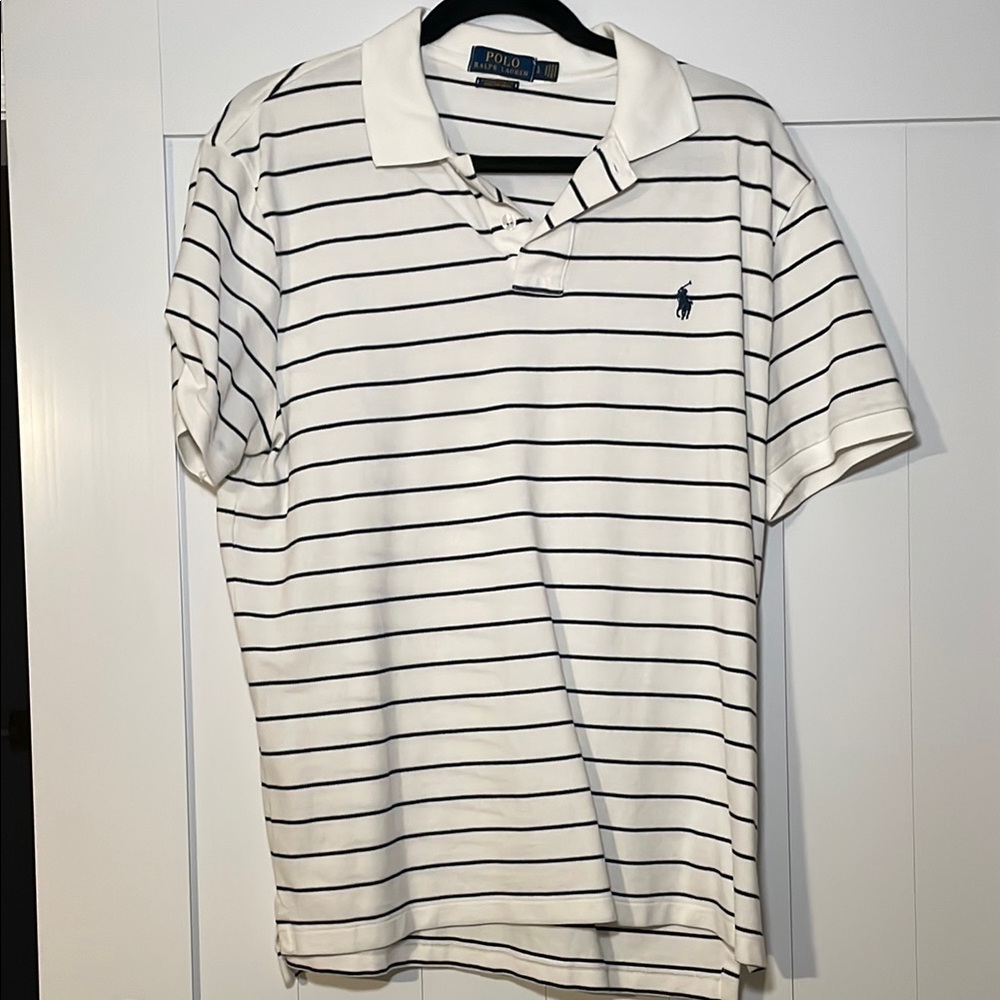 Polo by Ralph Lauren White and Black Striped Polo Shirt